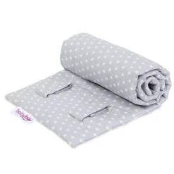 Babybay Gitterschutz Organic Cotton Für Verschlussgitter Alle Modelle, Lichtgrau Sterne Weiß