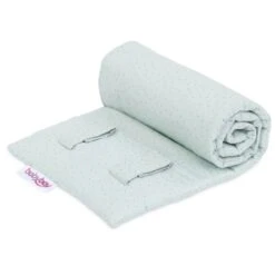 Babybay Gitterschutz Organic Cotton Royal Für Verschlussgitter Alle Modelle, Mint Glitzerpunkte Gold