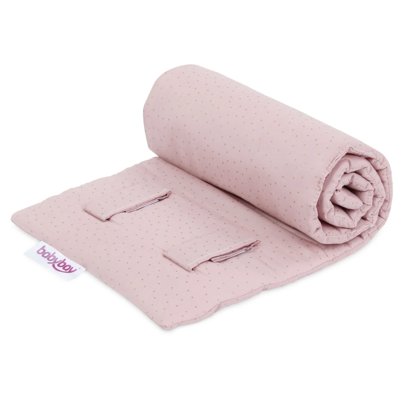 Babybay Gitterschutz Organic Cotton Royal Für Verschlussgitter Alle Modelle, Rosé Glitzerpunkte Gold 3 Babybay Gitterschutz Organic Cotton Royal Für Verschlussgitter Alle Modelle, Rosé Glitzerpunkte Gold