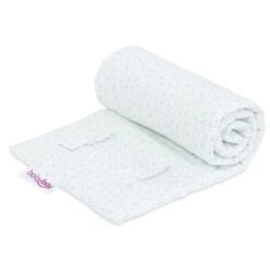 Babybay Gitterschutz Organic Cotton Für Verschlussgitter Alle Modelle, Weiß Glitzersterne Mint