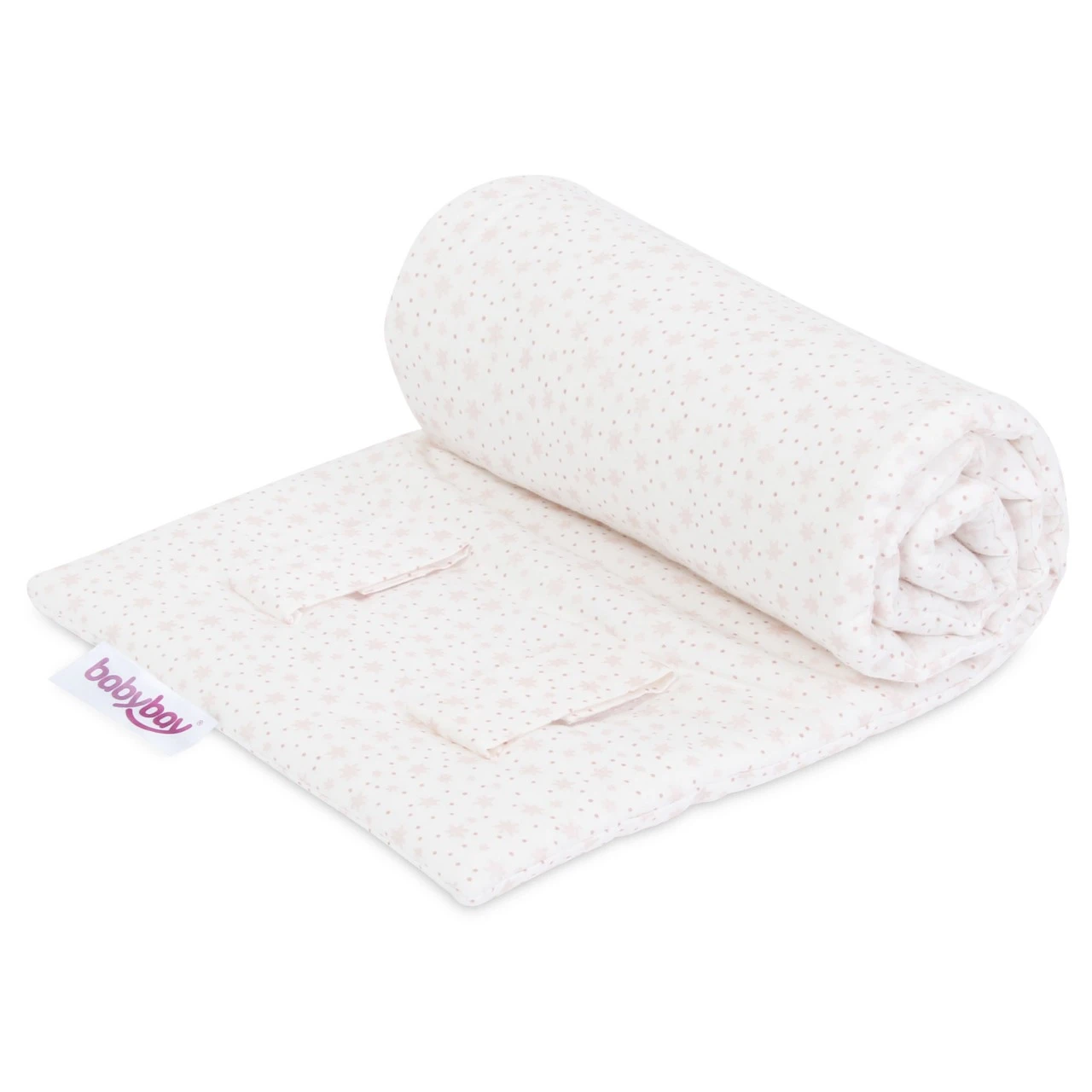 Babybay Gitterschutz Organic Cotton Für Verschlussgitter Alle Modelle, Weiß Glitzersterne Rosé 3 Babybay Gitterschutz Organic Cotton Für Verschlussgitter Alle Modelle, Weiß Glitzersterne Rosé