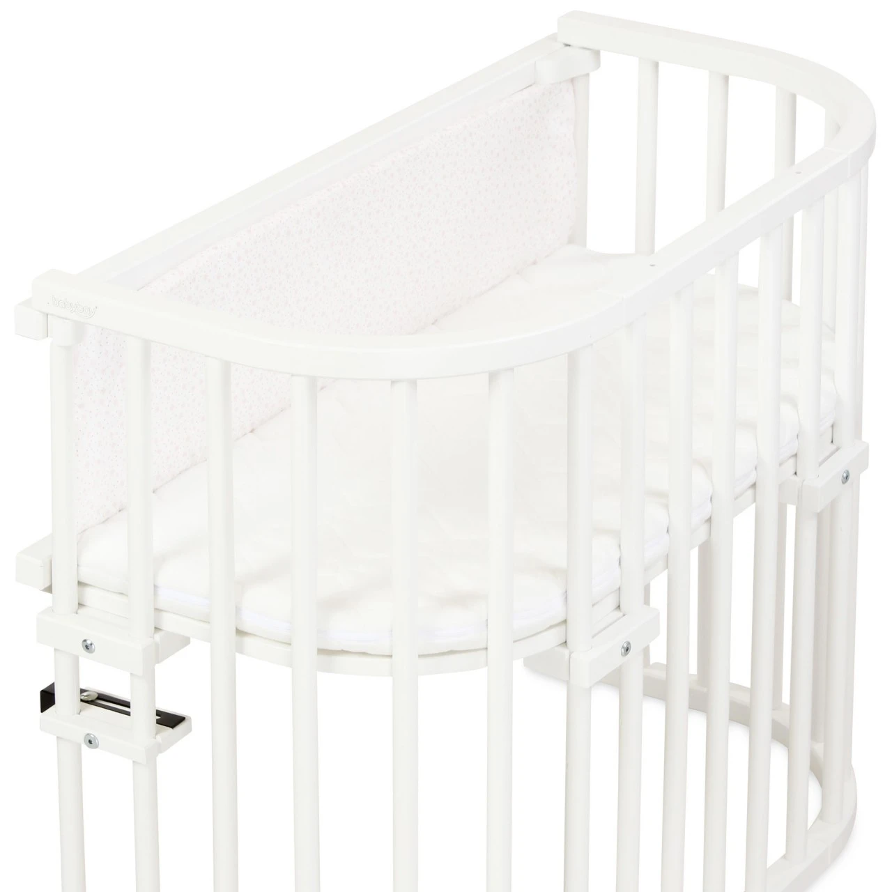 Babybay Gitterschutz Organic Cotton Für Verschlussgitter Alle Modelle, Weiß Glitzersterne Rosé 5 Babybay Gitterschutz Organic Cotton Für Verschlussgitter Alle Modelle, Weiß Glitzersterne Rosé – Bild 3