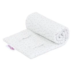 Babybay Gitterschutz Organic Cotton Für Verschlussgitter Alle Modelle, Weiß Glitzersterne Silber