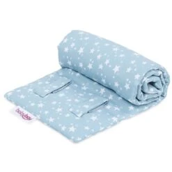 Babybay Gitterschutz Piqué Für Verschlussgitter Alle Modelle, Azurblau Sterne Weiß