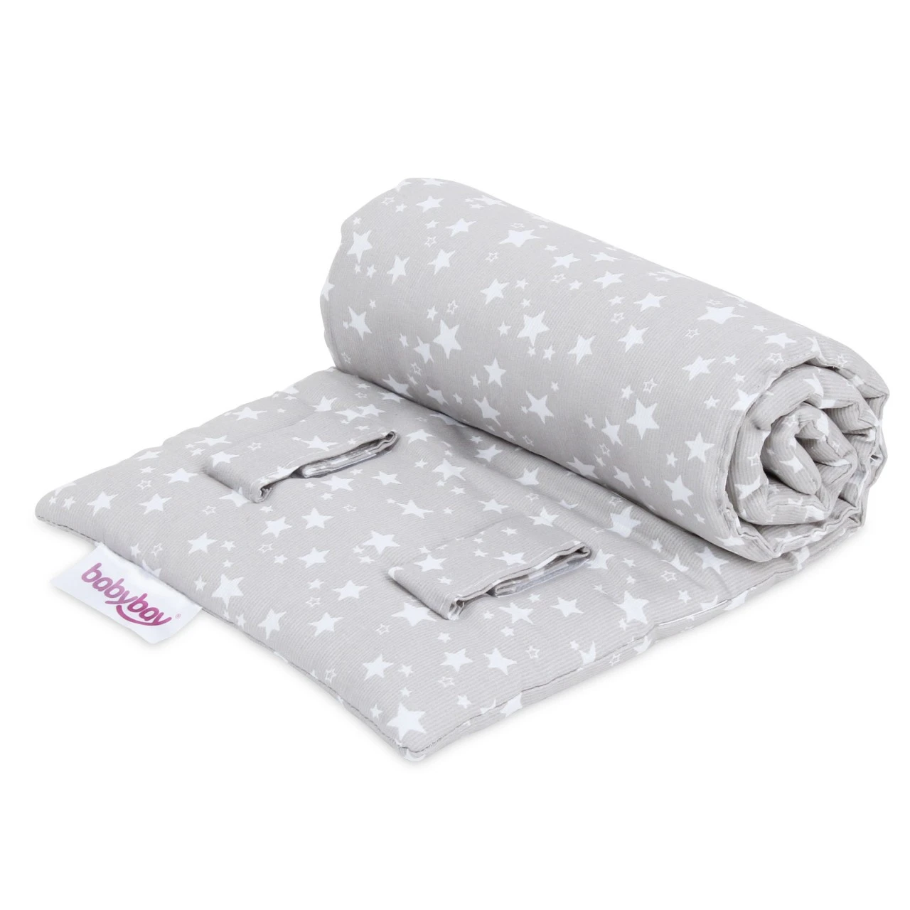 Babybay Gitterschutz Piqué Für Verschlussgitter Alle Modelle, Perlgrau Sterne Weiß 3 Babybay Gitterschutz Piqué Für Verschlussgitter Alle Modelle, Perlgrau Sterne Weiß