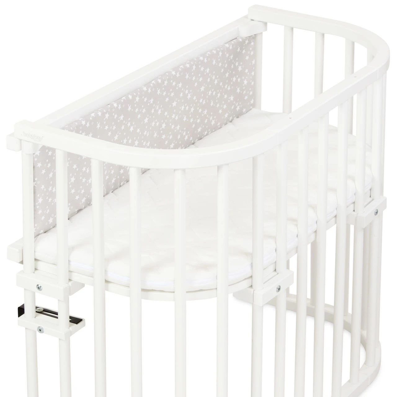 Babybay Gitterschutz Piqué Für Verschlussgitter Alle Modelle, Perlgrau Sterne Weiß 5 Babybay Gitterschutz Piqué Für Verschlussgitter Alle Modelle, Perlgrau Sterne Weiß – Bild 3