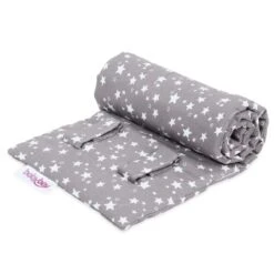 Babybay Gitterschutz Piqué Für Verschlussgitter Alle Modelle, Taupe Sterne Weiß