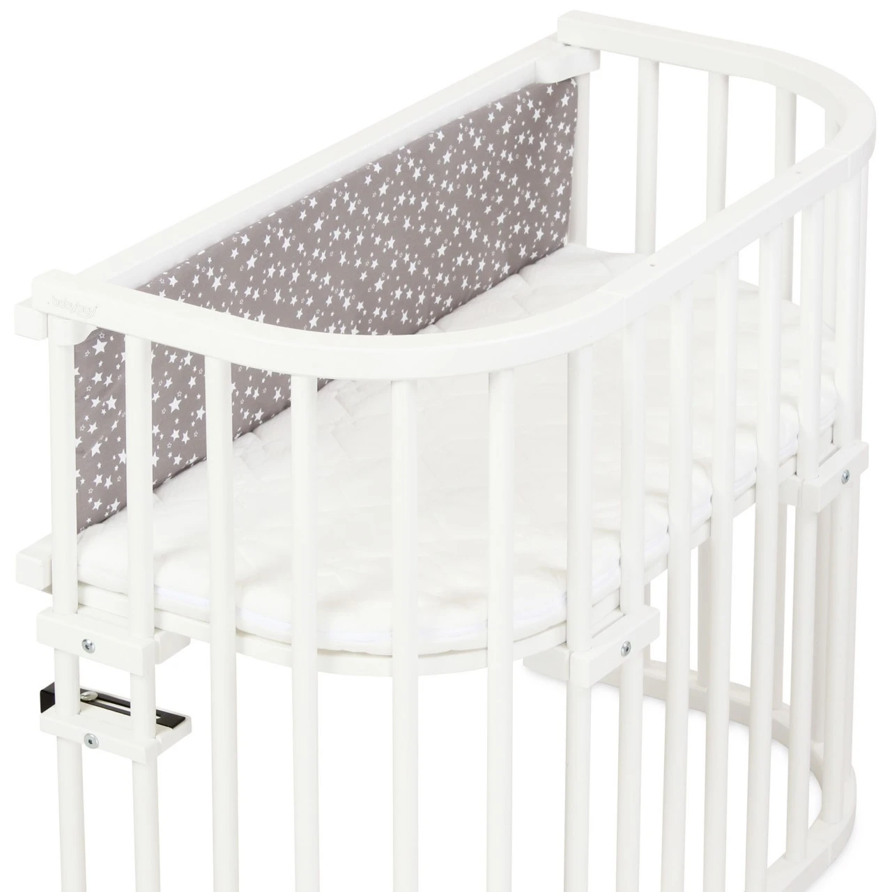 Babybay Gitterschutz Piqué Für Verschlussgitter Alle Modelle, Taupe Sterne Weiß 5 Babybay Gitterschutz Piqué Für Verschlussgitter Alle Modelle, Taupe Sterne Weiß – Bild 3