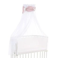 Babybay Himmel Organic Cotton Royal Mit Schleife Passend Für Alle Modelle, Rosé Glitzerpunkte Gold