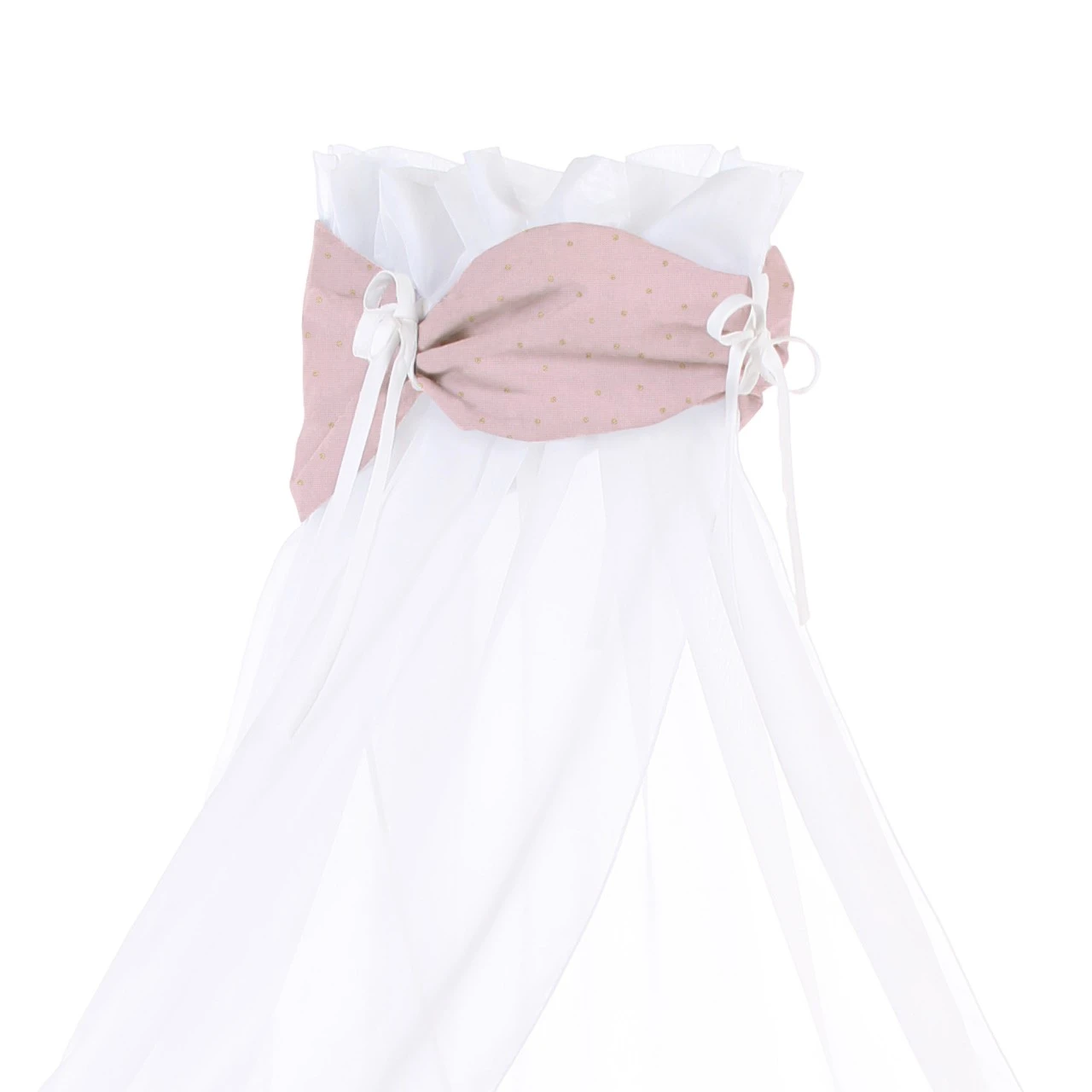 Babybay Himmel Organic Cotton Royal Mit Schleife Passend Für Alle Modelle, Rosé Glitzerpunkte Gold 4 Babybay Himmel Organic Cotton Royal Mit Schleife Passend Für Alle Modelle, Rosé Glitzerpunkte Gold – Bild 2