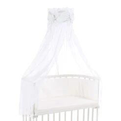 Babybay Himmel Organic Cotton Mit Schleife Passend Für Alle Modelle, Weiß Glitzersterne Diamantblau