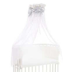 Babybay Himmel Organic Cotton Mit Schleife Passend Für Alle Modelle, Weiß Sterne Blau