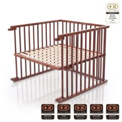 Babybay Kinderbett-Umbausatz Passend Für Modell Original, Dunkelbraun Lackiert