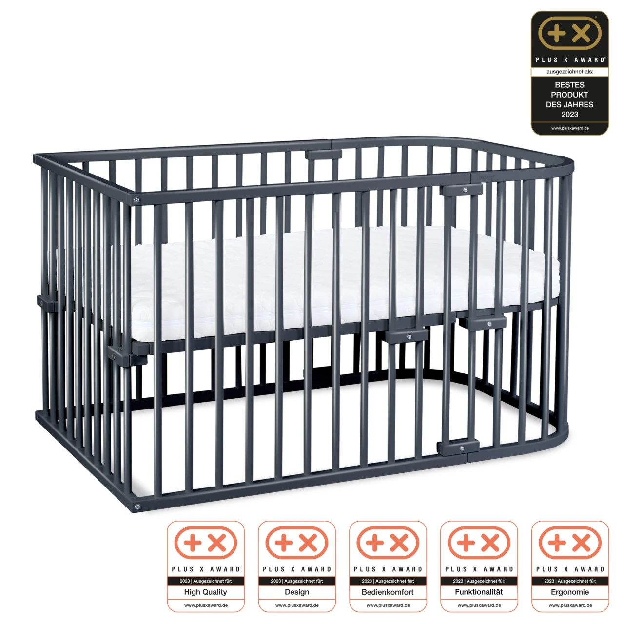 Babybay Kinderbett-Umbausatz Passend Für Modell Original, Schiefergrau Lackiert 5 Babybay Kinderbett-Umbausatz Passend Für Modell Original, Schiefergrau Lackiert – Bild 3