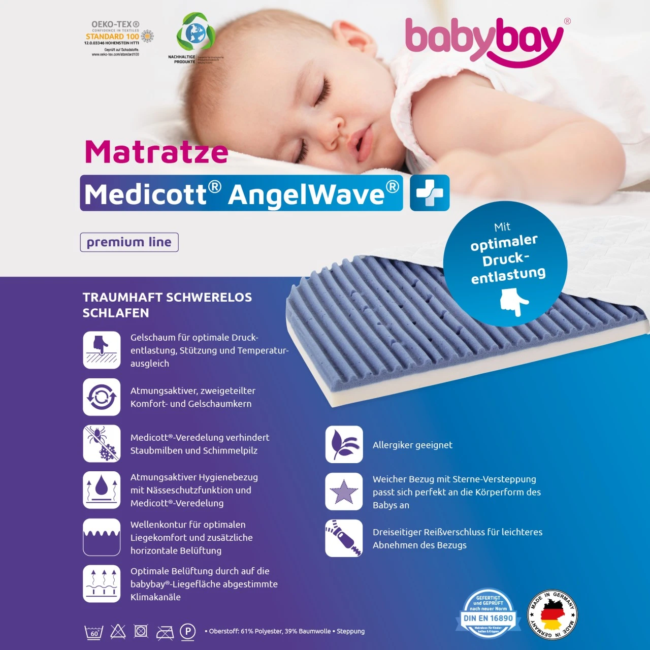 Babybay Matratze MediTex® AngelWave® Passend Für Modell Boxspring XXL 11 Babybay Matratze MediTex® AngelWave® Passend Für Modell Boxspring XXL – Bild 9