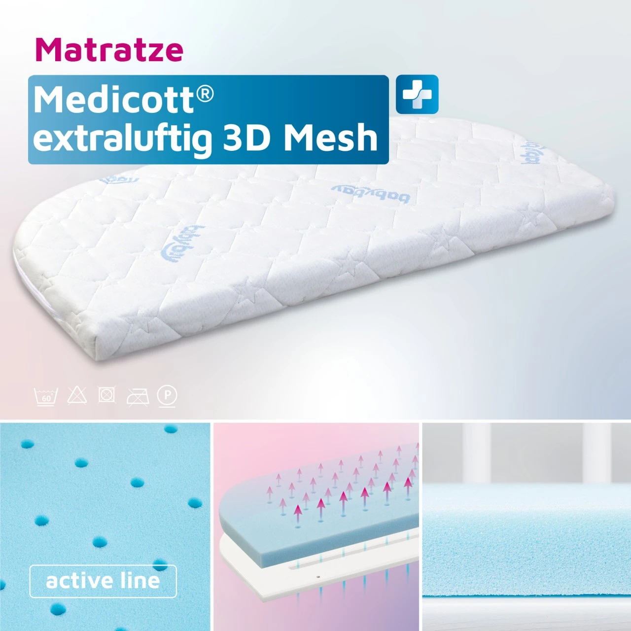 Babybay Matratze MediTex® Extraluftig 3D Mesh Passend Für Modell Maxi, Boxspring Und Comfort Plus 4 Babybay Matratze MediTex® Extraluftig 3D Mesh Passend Für Modell Maxi, Boxspring Und Comfort Plus – Bild 2
