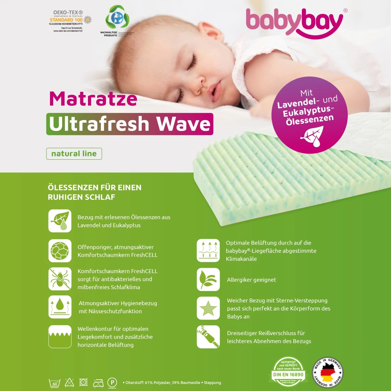 Babybay Matratze Ultrafresh Wave Passend Für Modell Original 11 Babybay Matratze Ultrafresh Wave Passend Für Modell Original – Bild 9