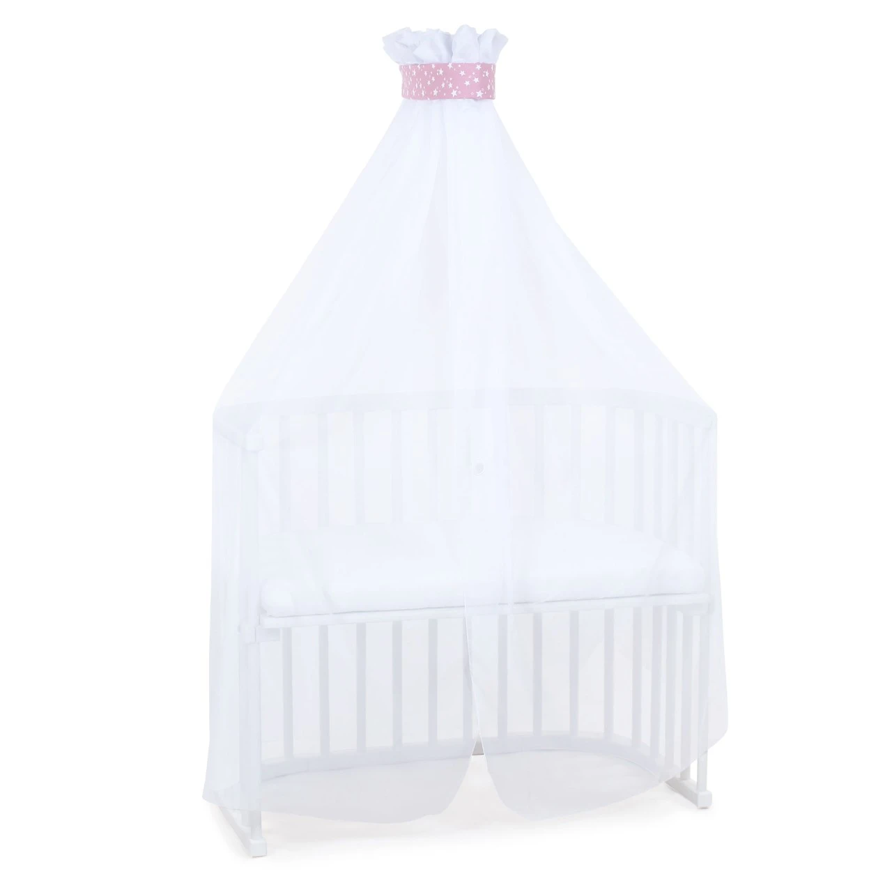 Babybay Moskitoschutz Und Himmel Piqué Mit Band Passend Für Alle Modelle Bis 96 Cm Länge, Beere Sterne Weiß 3 Babybay Moskitoschutz Und Himmel Piqué Mit Band Passend Für Alle Modelle Bis 96 Cm Länge, Beere Sterne Weiß
