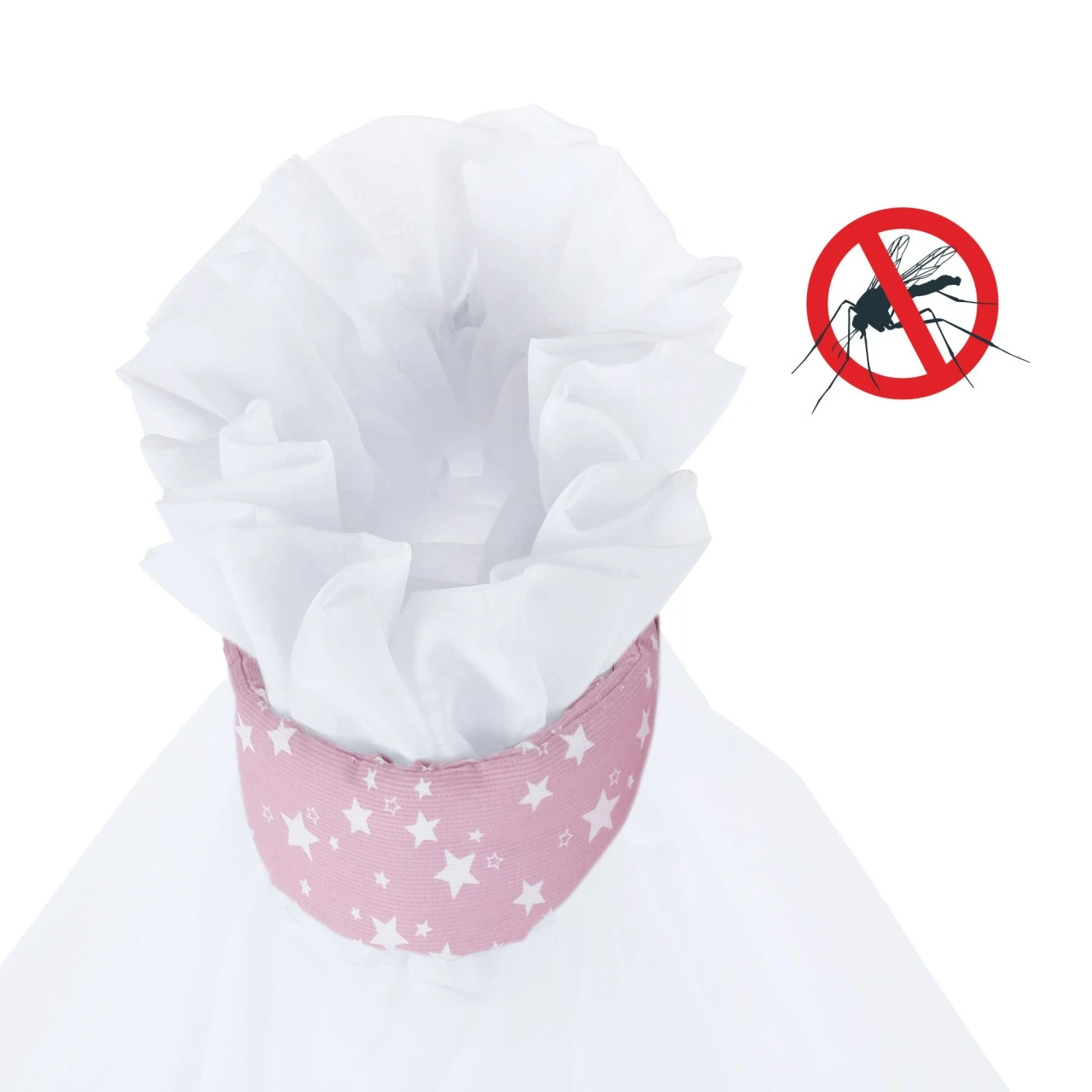 Babybay Moskitoschutz Und Himmel Piqué Mit Band Passend Für Alle Modelle Bis 96 Cm Länge, Beere Sterne Weiß 5 Babybay Moskitoschutz Und Himmel Piqué Mit Band Passend Für Alle Modelle Bis 96 Cm Länge, Beere Sterne Weiß – Bild 3