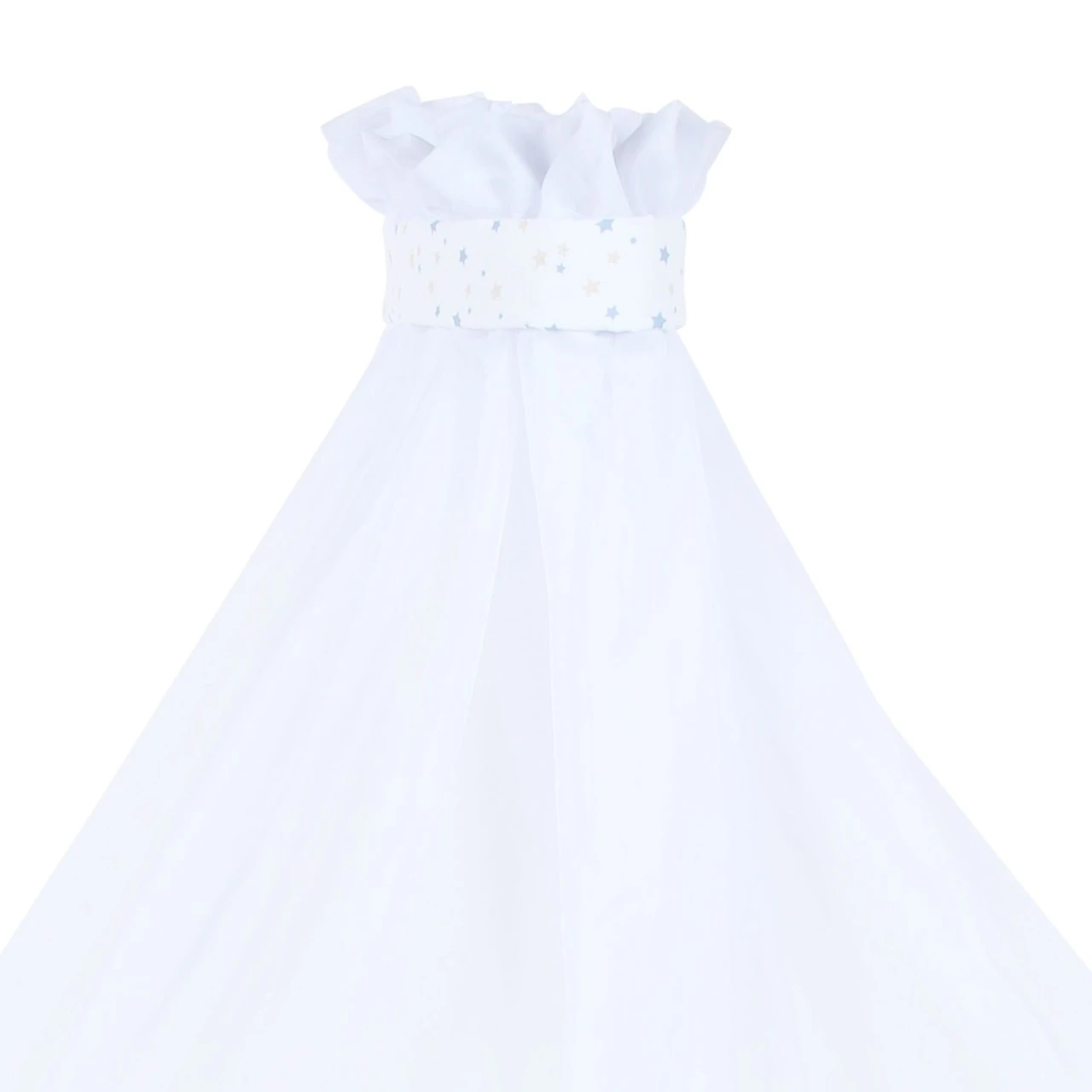Babybay Moskitoschutz Und Himmel Piqué Mit Band Passend Für Alle Modelle Bis 96 Cm Länge, Weiß Sternemix Sand/azurblau 8 Babybay Moskitoschutz Und Himmel Piqué Mit Band Passend Für Alle Modelle Bis 96 Cm Länge, Weiß Sternemix Sand/azurblau – Bild 6