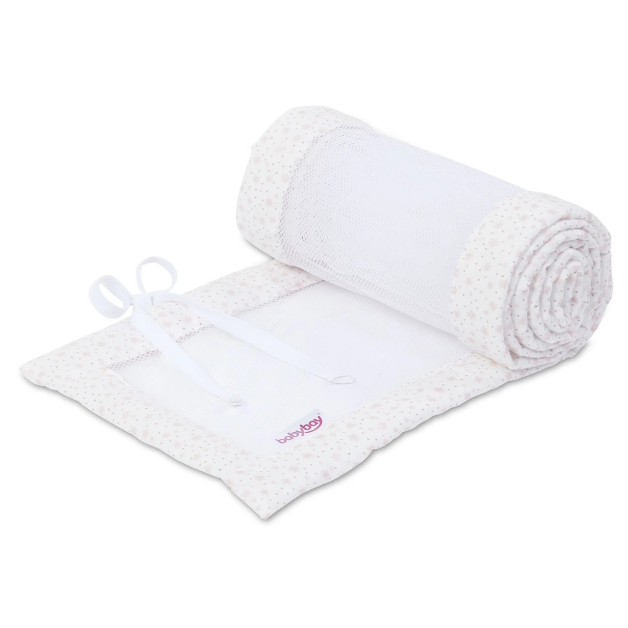 Babybay Nestchen Mesh Passend Für Modell Boxspring XXL, Weiß Glitzersterne Rosé 3 Babybay Nestchen Mesh Passend Für Modell Boxspring XXL, Weiß Glitzersterne Rosé