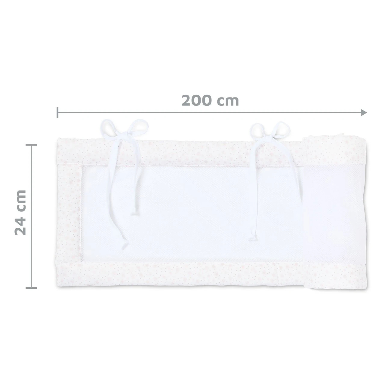 Babybay Nestchen Mesh Passend Für Modell Boxspring XXL, Weiß Glitzersterne Rosé 8 Babybay Nestchen Mesh Passend Für Modell Boxspring XXL, Weiß Glitzersterne Rosé – Bild 6