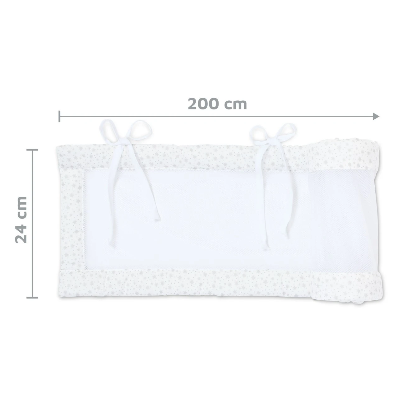 Babybay Nestchen Mesh Passend Für Modell Boxspring XXL, Weiß Glitzersterne Silber 8 Babybay Nestchen Mesh Passend Für Modell Boxspring XXL, Weiß Glitzersterne Silber – Bild 6