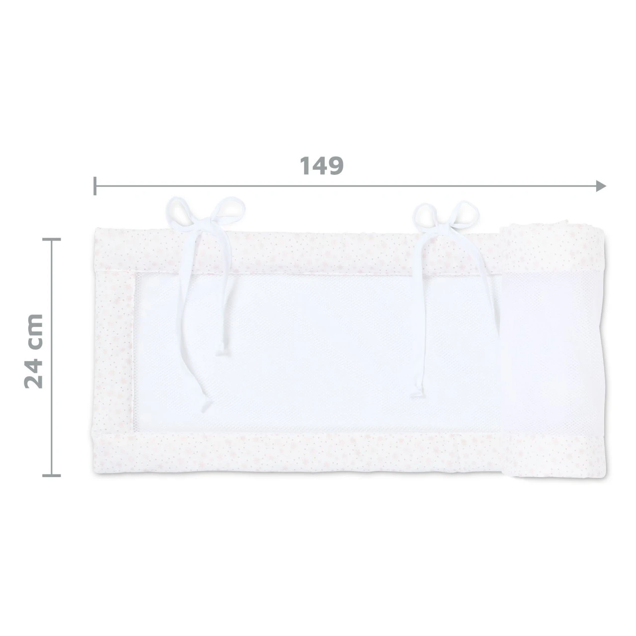 Babybay Nestchen Mesh Passend Für Modell Original, Weiß Glitzersterne Rosé 8 Babybay Nestchen Mesh Passend Für Modell Original, Weiß Glitzersterne Rosé – Bild 6