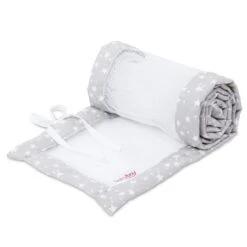 Babybay Nestchen Mesh-Piqué Passend Für Modell Boxspring XXL, Perlgrau Sterne Weiß
