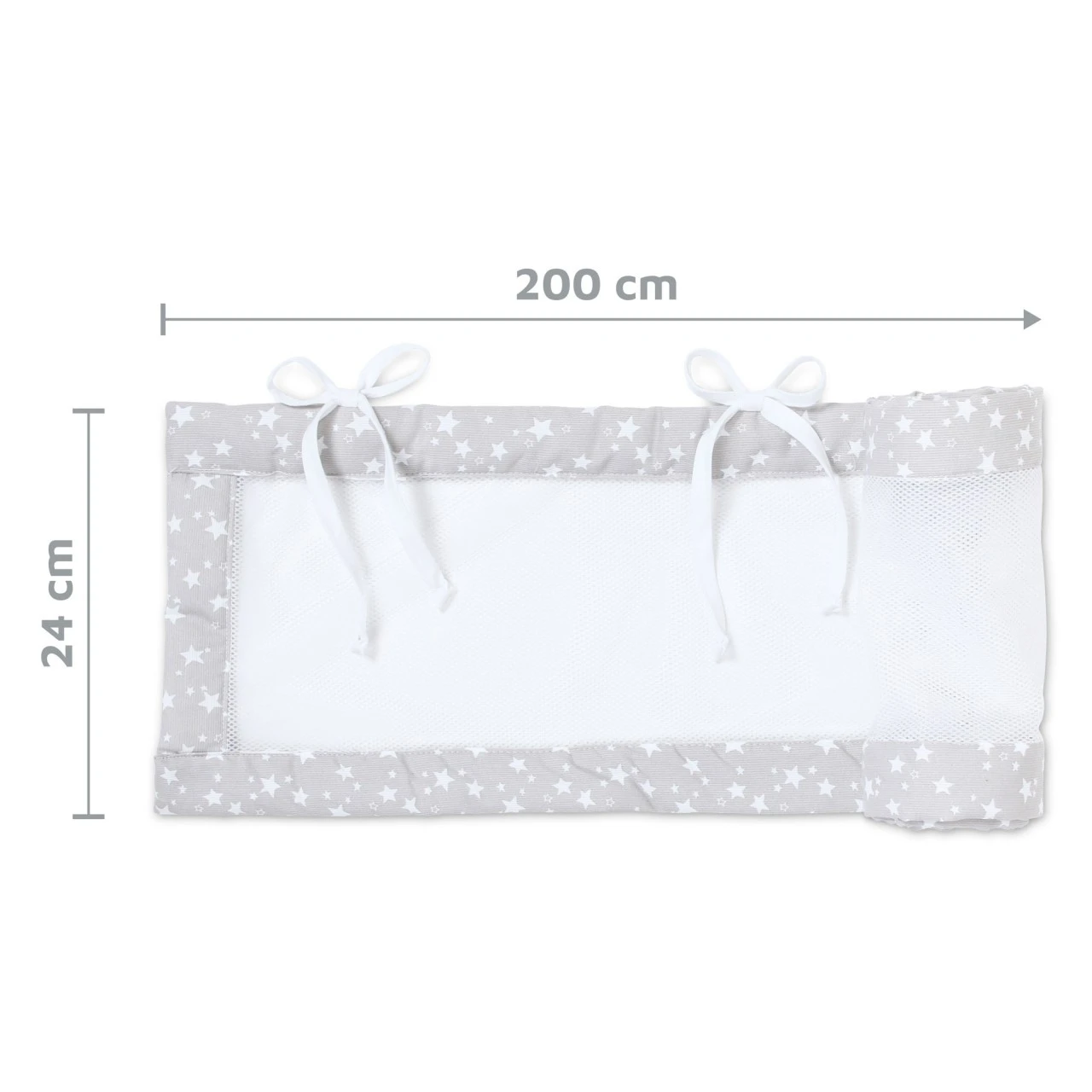 Babybay Nestchen Mesh-Piqué Passend Für Modell Boxspring XXL, Perlgrau Sterne Weiß 8 Babybay Nestchen Mesh-Piqué Passend Für Modell Boxspring XXL, Perlgrau Sterne Weiß – Bild 6