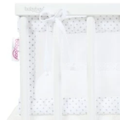 Babybay Nestchen Mesh-Piqué Passend Für Modell Boxspring XXL, Weiß Punkte Perlgrau -Baby Produkte Geschäft babybay nestchen mesh pique boxspring xxl weiss punkte perlgrau 168877 003 1280x1280