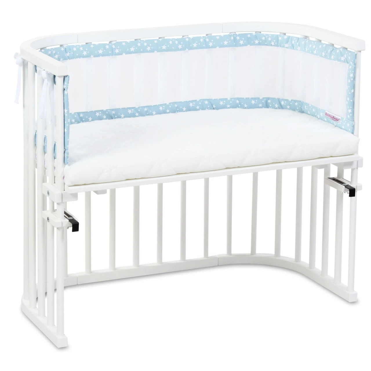 Babybay Nestchen Mesh-Piqué Passend Für Modell Original, Azurblau Sterne Weiß 7 Babybay Nestchen Mesh-Piqué Passend Für Modell Original, Azurblau Sterne Weiß – Bild 5
