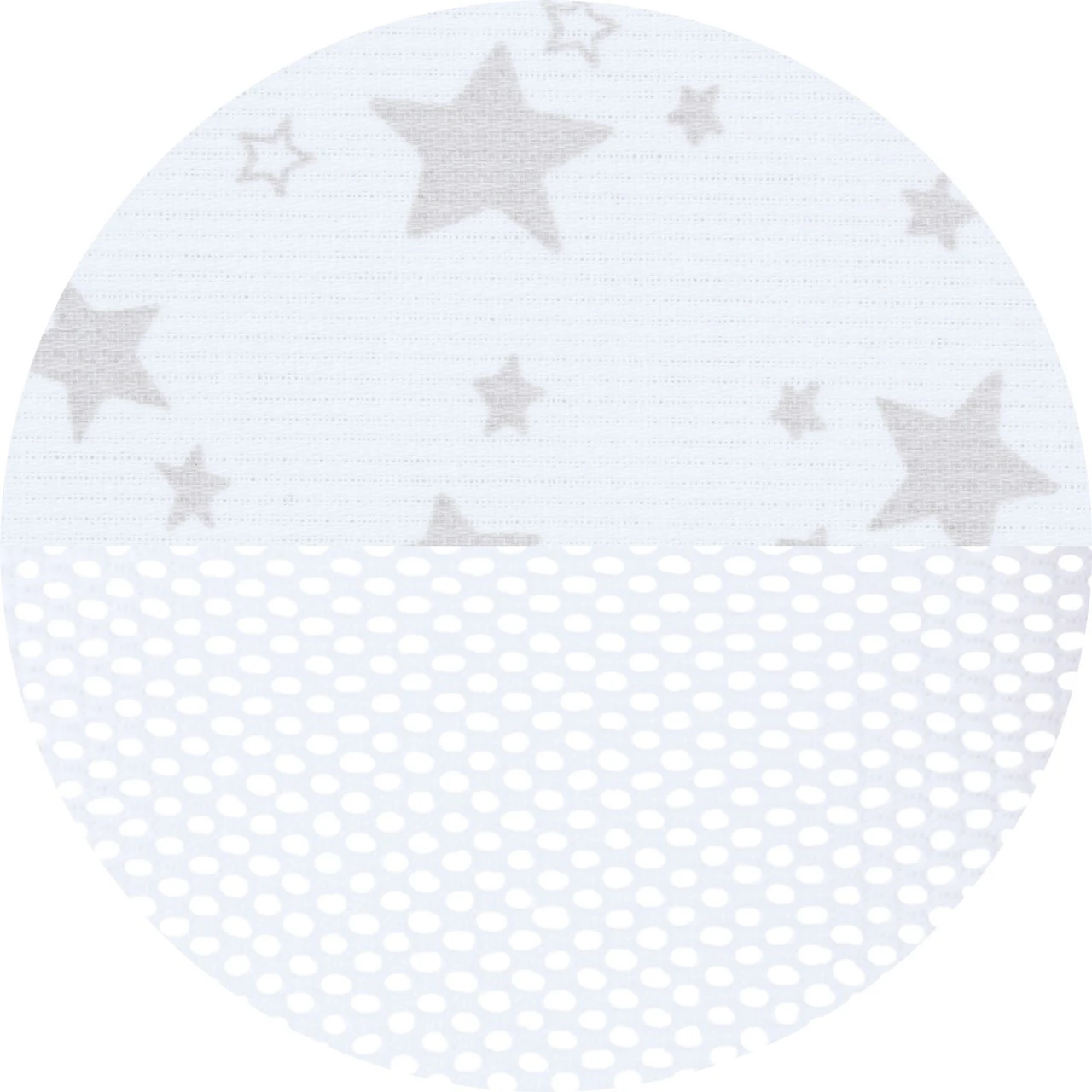Babybay Nestchen Mesh-Piqué Passend Für Modell Original, Weiß Sterne Perlgrau 6 Babybay Nestchen Mesh-Piqué Passend Für Modell Original, Weiß Sterne Perlgrau – Bild 4