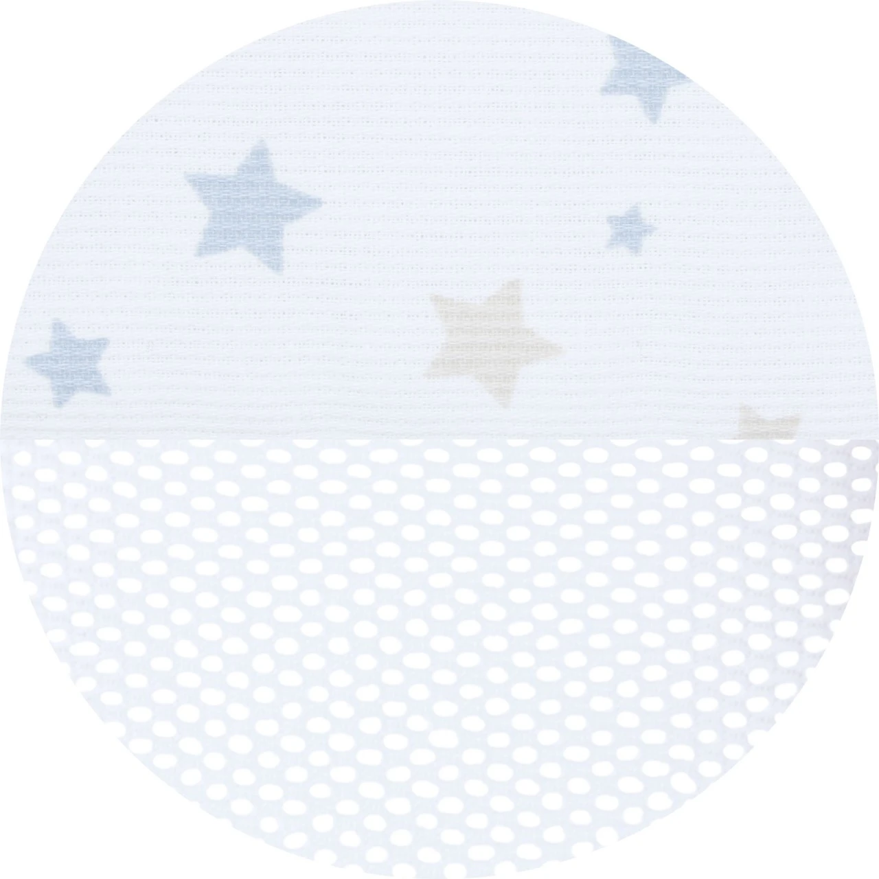 Babybay Nestchen Mesh-Piqué Passend Für Modell Original, Weiß Sternemix Sand/azurblau 6 Babybay Nestchen Mesh-Piqué Passend Für Modell Original, Weiß Sternemix Sand/azurblau – Bild 4