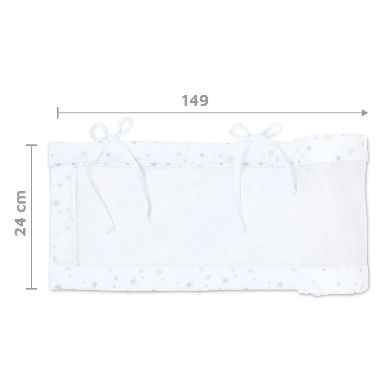 Babybay Nestchen Mesh-Piqué Passend Für Modell Original, Weiß Sternemix Sand/azurblau 8 Babybay Nestchen Mesh-Piqué Passend Für Modell Original, Weiß Sternemix Sand/azurblau – Bild 6