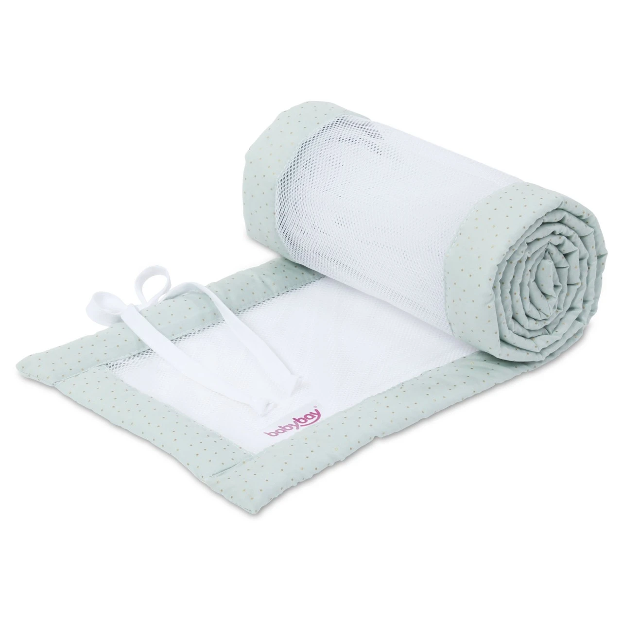 Babybay Nestchen Mesh Royal Passend Für Modell Boxspring XXL, Mint Glitzerpunkte Gold 3 Babybay Nestchen Mesh Royal Passend Für Modell Boxspring XXL, Mint Glitzerpunkte Gold