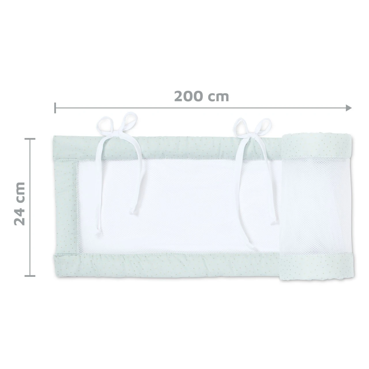 Babybay Nestchen Mesh Royal Passend Für Modell Boxspring XXL, Mint Glitzerpunkte Gold 8 Babybay Nestchen Mesh Royal Passend Für Modell Boxspring XXL, Mint Glitzerpunkte Gold – Bild 6