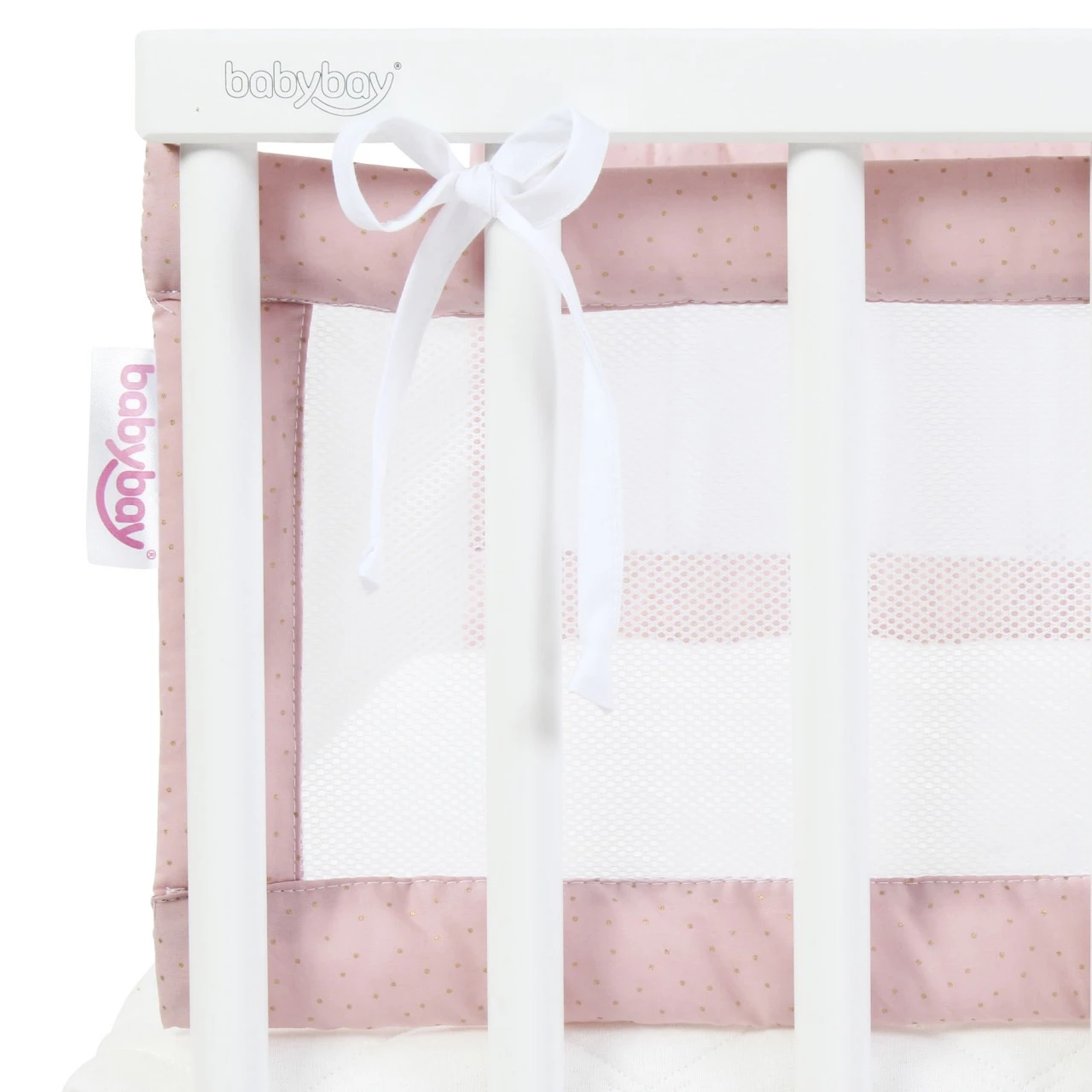 Babybay Nestchen Mesh Royal Passend Für Modell Boxspring XXL, Rosé Glitzerpunkte Gold 5 Babybay Nestchen Mesh Royal Passend Für Modell Boxspring XXL, Rosé Glitzerpunkte Gold – Bild 3