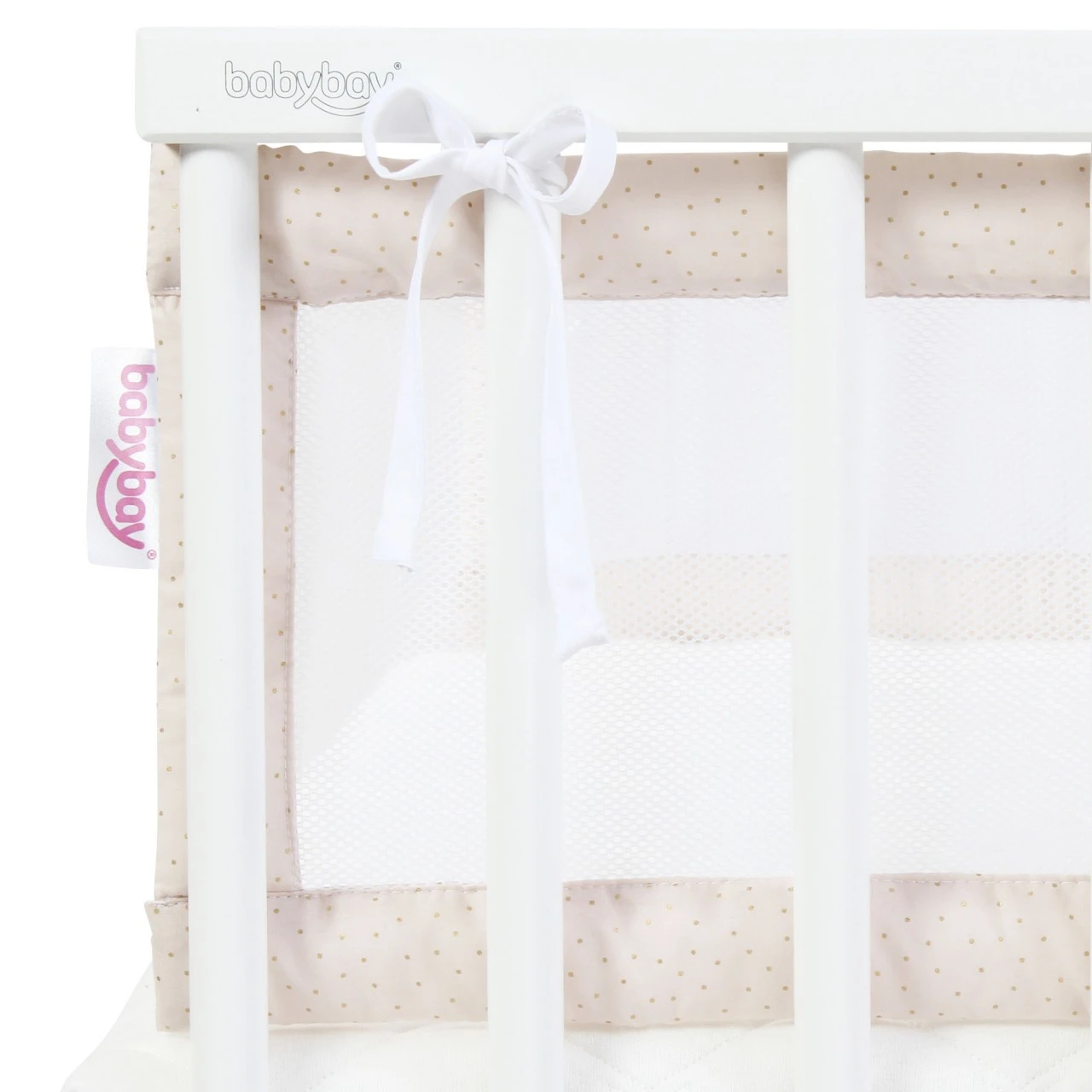 Babybay Nestchen Mesh Royal Passend Für Modell Maxi, Boxspring, Comfort Und Comfort Plus, Beige Glitzerpunkte Gold 5 Babybay Nestchen Mesh Royal Passend Für Modell Maxi, Boxspring, Comfort Und Comfort Plus, Beige Glitzerpunkte Gold – Bild 3
