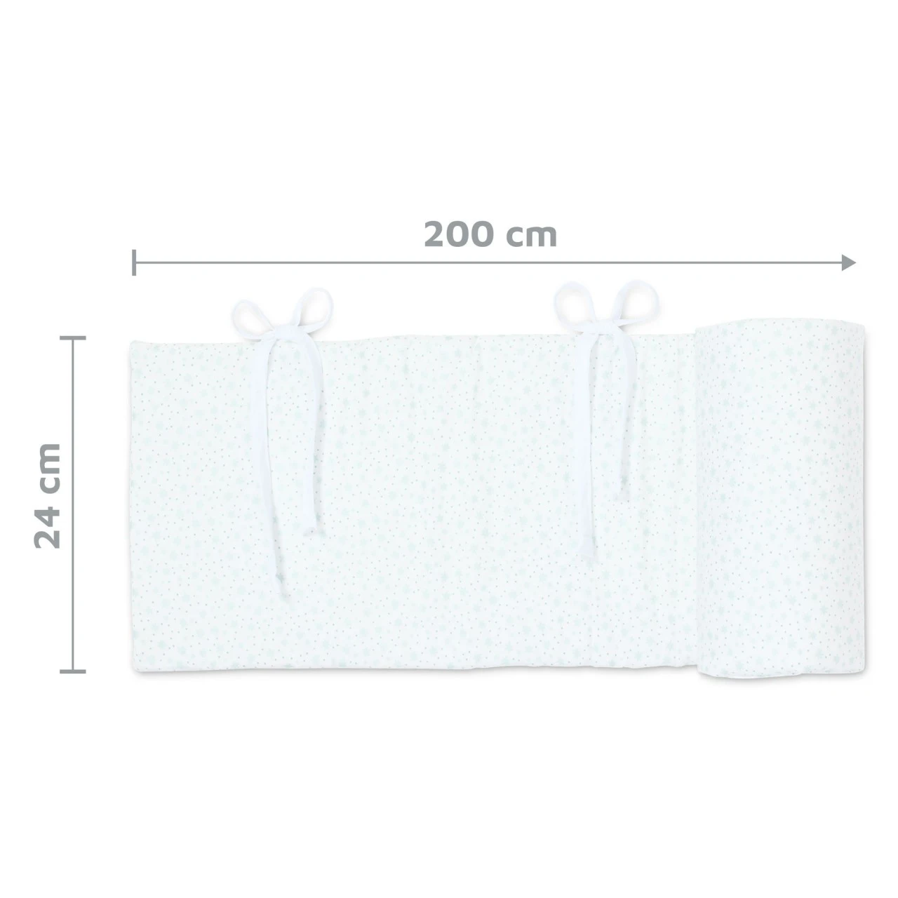 Babybay Nestchen Organic Cotton Passend Für Modell Boxspring XXL, Weiß Glitzersterne Mint 8 Babybay Nestchen Organic Cotton Passend Für Modell Boxspring XXL, Weiß Glitzersterne Mint – Bild 6