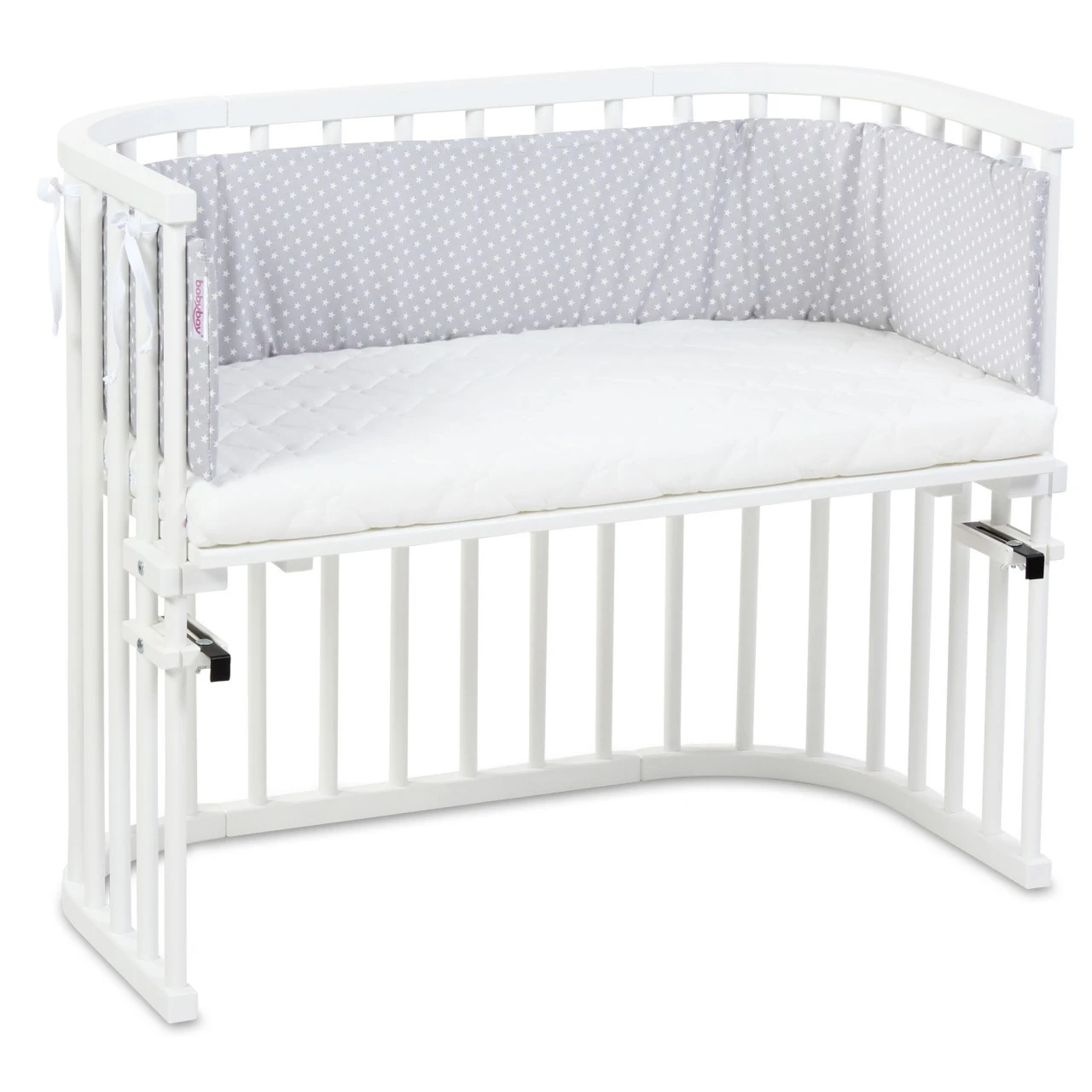 Babybay Nestchen Organic Cotton Passend Für Modell Maxi, Boxspring, Comfort Und Comfort Plus, Lichtgrau Sterne Weiß 7 Babybay Nestchen Organic Cotton Passend Für Modell Maxi, Boxspring, Comfort Und Comfort Plus, Lichtgrau Sterne Weiß – Bild 5