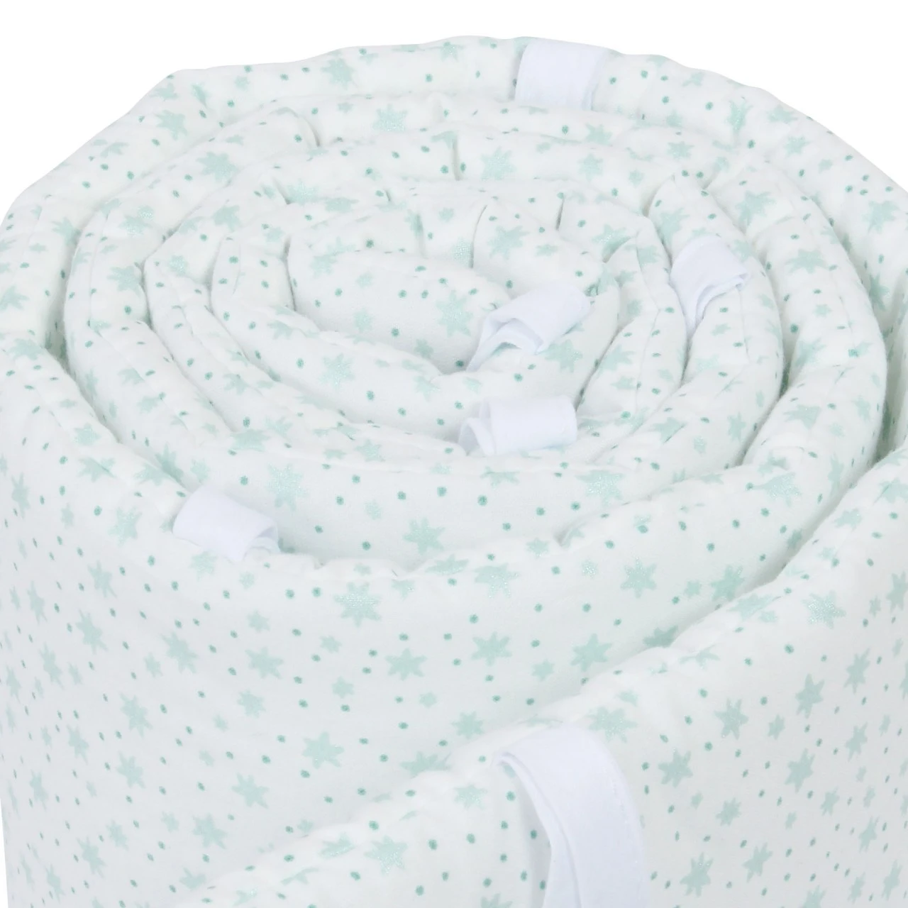 Babybay Nestchen Organic Cotton Passend Für Modell Original, Weiß Glitzersterne Mint 4 Babybay Nestchen Organic Cotton Passend Für Modell Original, Weiß Glitzersterne Mint – Bild 2