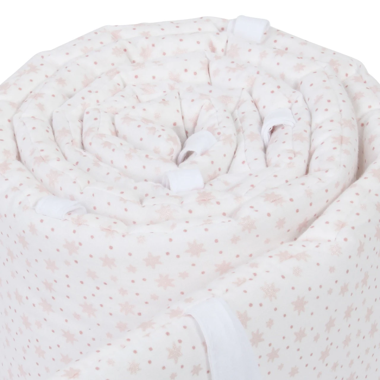Babybay Nestchen Organic Cotton Passend Für Modell Original, Weiß Glitzersterne Rosé 4 Babybay Nestchen Organic Cotton Passend Für Modell Original, Weiß Glitzersterne Rosé – Bild 2