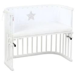 Babybay Nestchen Piqué Passend Für Modell Boxspring XXL, Weiß Applikation Stern Perlgrau Sterne Weiß -Baby Produkte Geschäft babybay nestchen pique boxspring xxl weiss applikation perlgrau sterne weiss 168832 005 1280x1280