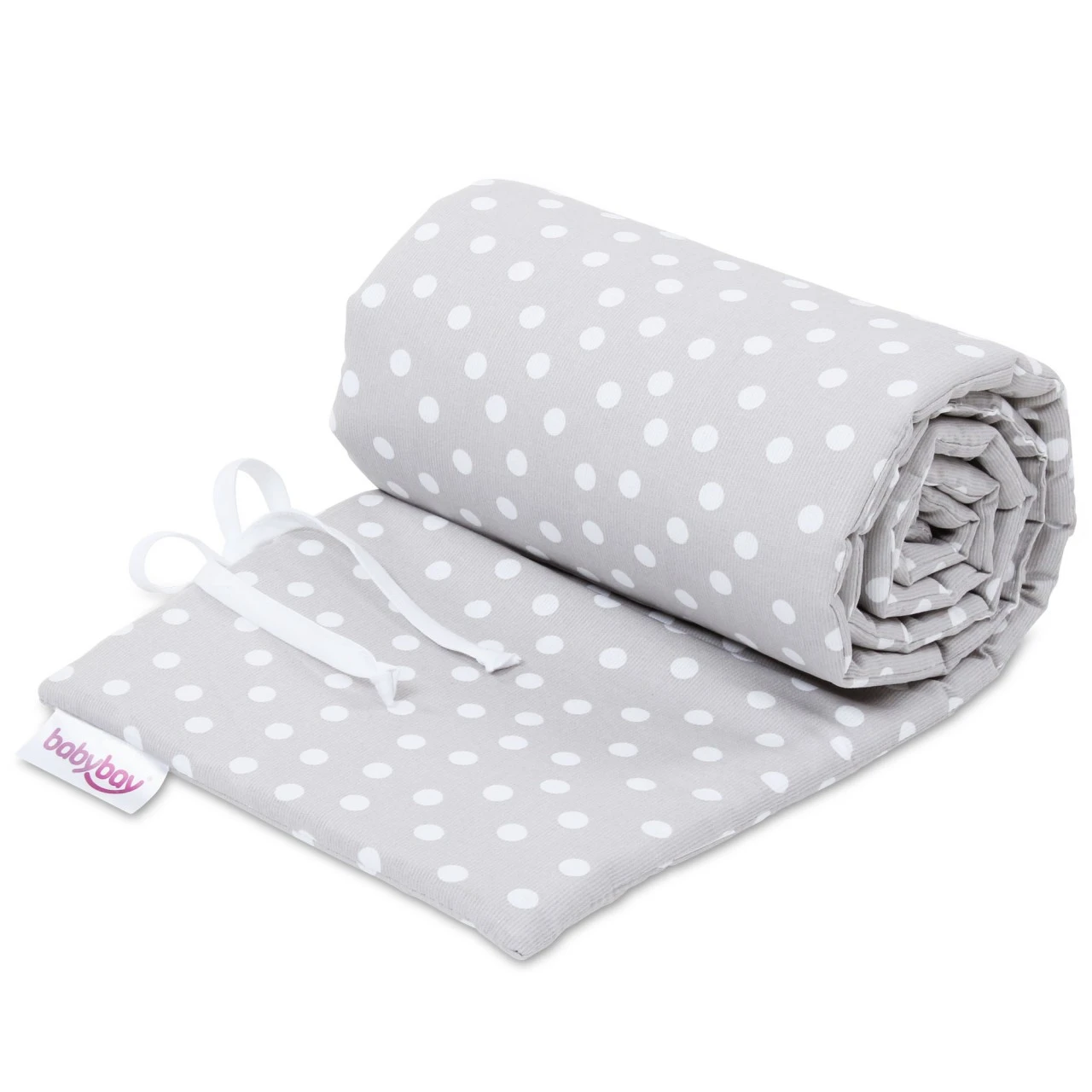 Babybay Nestchen Piqué Passend Für Modell Maxi, Boxspring, Comfort Und Comfort Plus, Perlgrau Punkte Weiß 3 Babybay Nestchen Piqué Passend Für Modell Maxi, Boxspring, Comfort Und Comfort Plus, Perlgrau Punkte Weiß