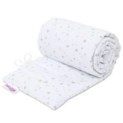 Babybay Nestchen Piqué Passend Für Modell Maxi, Boxspring, Comfort Und Comfort Plus, Weiß Sternemix Sand/beere