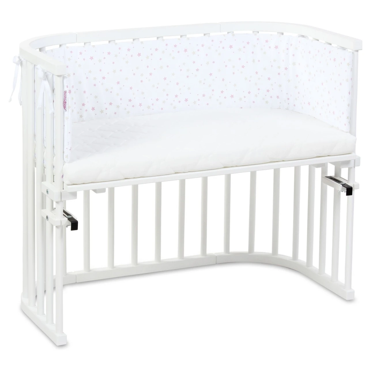 Babybay Nestchen Piqué Passend Für Modell Maxi, Boxspring, Comfort Und Comfort Plus, Weiß Sternemix Sand/beere 7 Babybay Nestchen Piqué Passend Für Modell Maxi, Boxspring, Comfort Und Comfort Plus, Weiß Sternemix Sand/beere – Bild 5