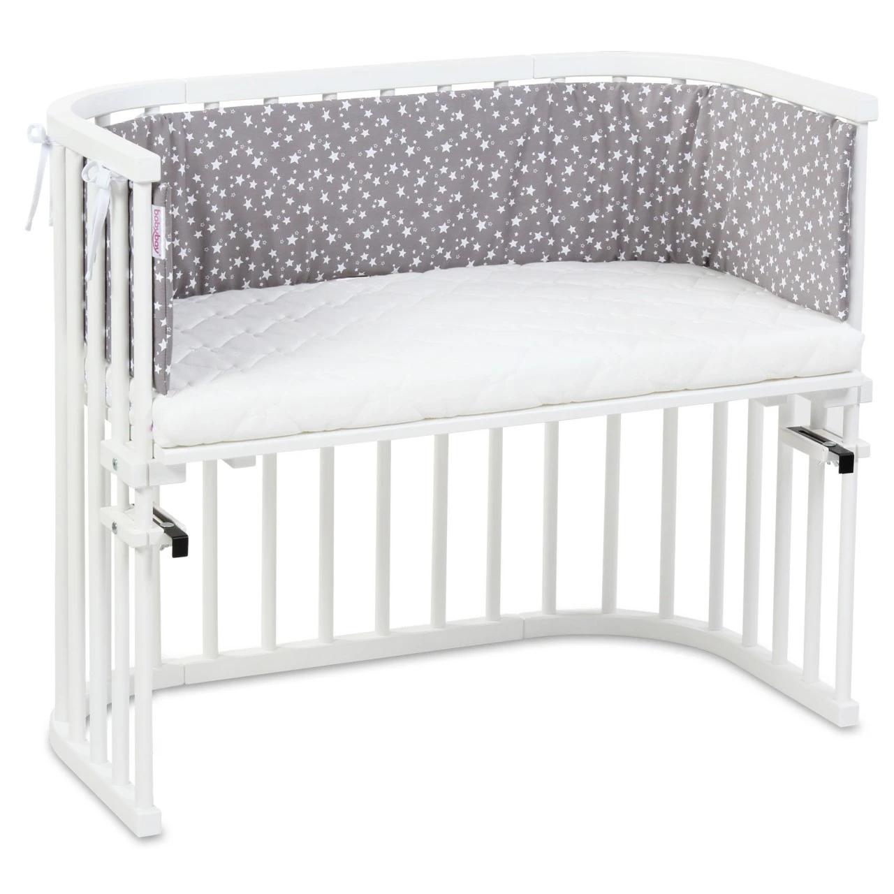 Babybay Nestchen Piqué Passend Für Modell Maxi, Boxspring, Comfort Und Comfort Plus, Taupe Sterne Weiß 7 Babybay Nestchen Piqué Passend Für Modell Maxi, Boxspring, Comfort Und Comfort Plus, Taupe Sterne Weiß – Bild 5