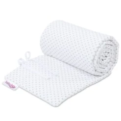 Babybay Nestchen Piqué Passend Für Modell Maxi, Boxspring, Comfort Und Comfort Plus, Weiß Punkte Perlgrau