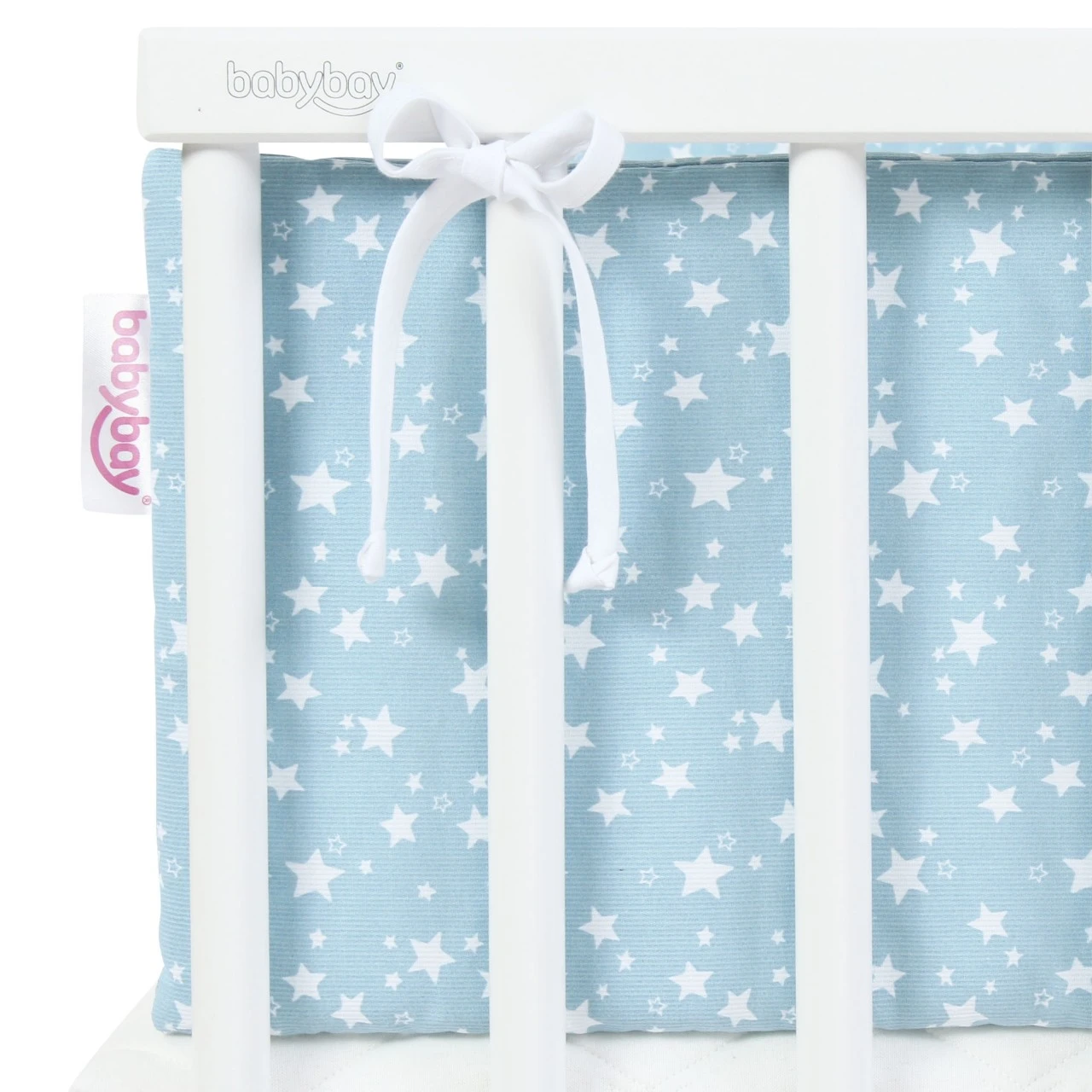 Babybay Nestchen Piqué Passend Für Modell Original, Azurblau Sterne Weiß 5 Babybay Nestchen Piqué Passend Für Modell Original, Azurblau Sterne Weiß – Bild 3